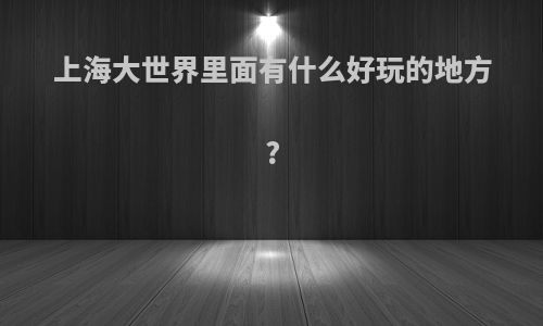 上海大世界里面有什么好玩的地方?