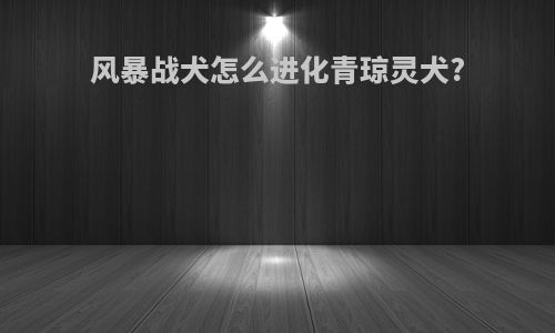 风暴战犬怎么进化青琼灵犬?