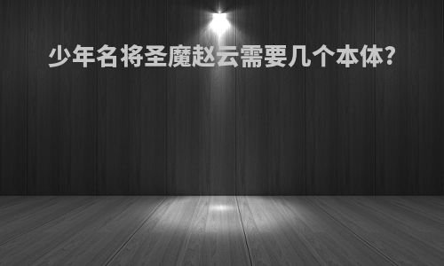 少年名将圣魔赵云需要几个本体?
