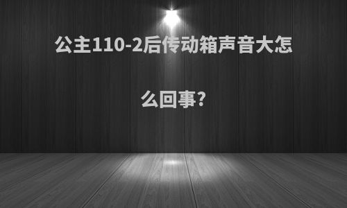 公主110-2后传动箱声音大怎么回事?
