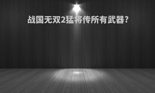 战国无双2猛将传所有武器?