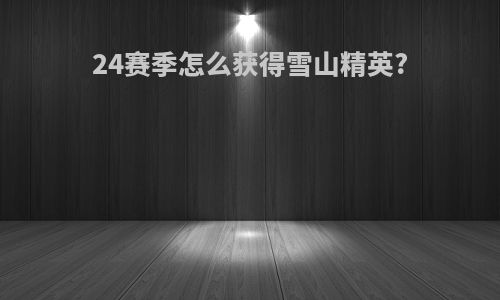 24赛季怎么获得雪山精英?