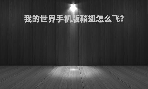 我的世界手机版鞘翅怎么飞?
