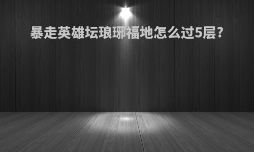 暴走英雄坛琅琊福地怎么过5层?