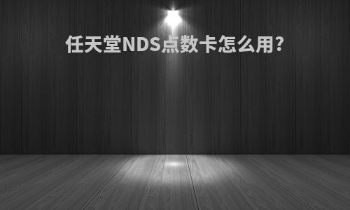 任天堂NDS点数卡怎么用?