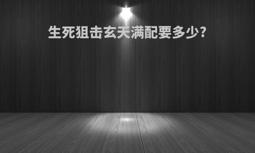 生死狙击玄天满配要多少?