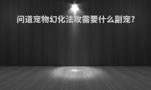 问道宠物幻化法攻需要什么副宠?