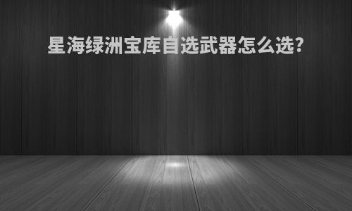 星海绿洲宝库自选武器怎么选?