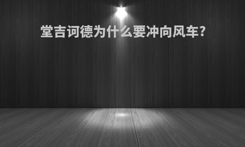 堂吉诃德为什么要冲向风车?