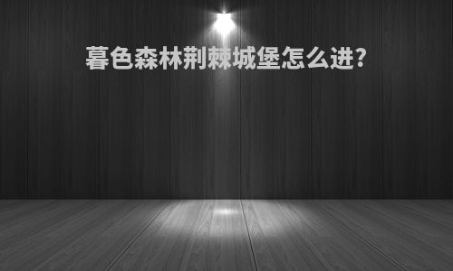 暮色森林荆棘城堡怎么进?
