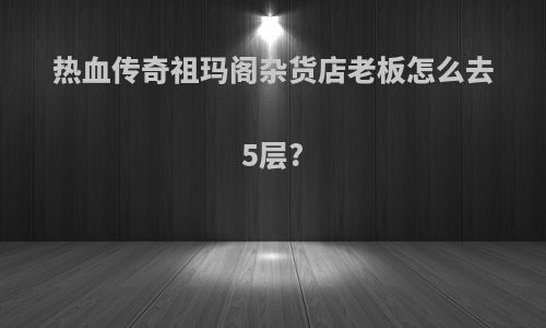 热血传奇祖玛阁杂货店老板怎么去5层?