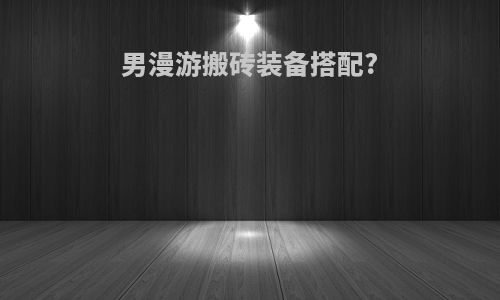 男漫游搬砖装备搭配?