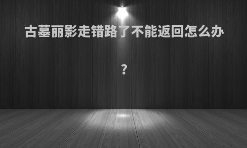 古墓丽影走错路了不能返回怎么办?