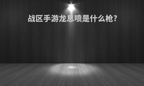 战区手游龙息喷是什么枪?