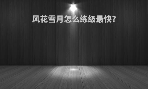 风花雪月怎么练级最快?
